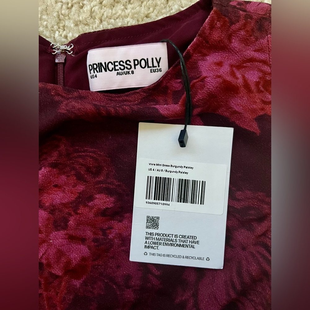 Princess Polly Vivre Burgundy Mini Dress - Picture 4 of 5